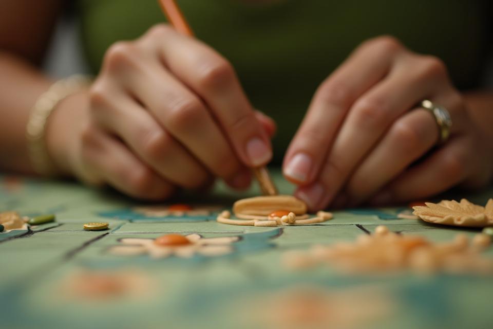 Detalle de manos trabajando en un proyecto de artesanía, simbolizando el inicio de la creatividad.